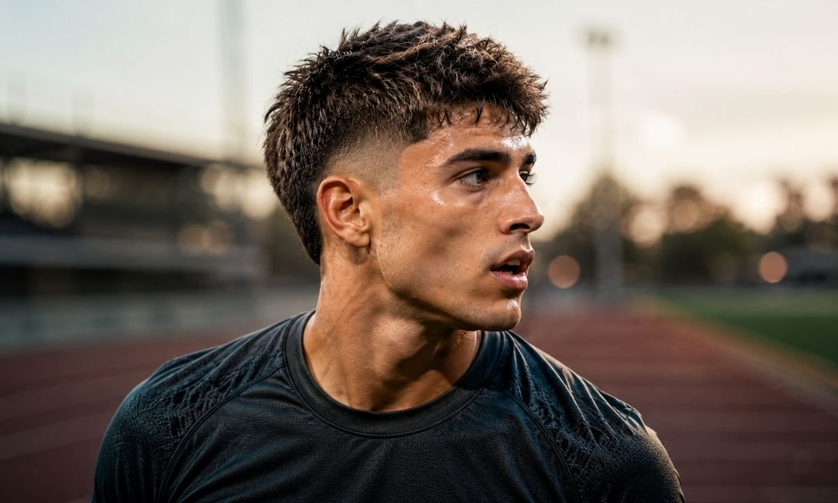 Athletic Burst Fade Textured Crop