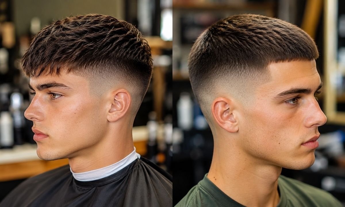 Burst Fade Textured Crop vs Crew Cut
