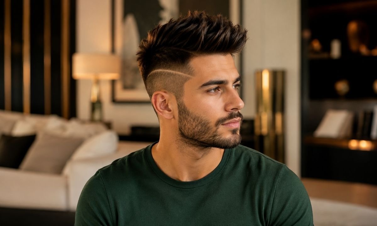 Faux Hawk with Razor Line
