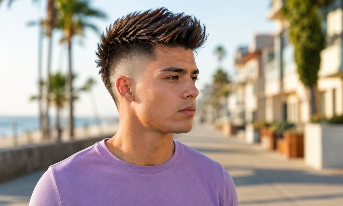High Burst Fade Faux Hawk