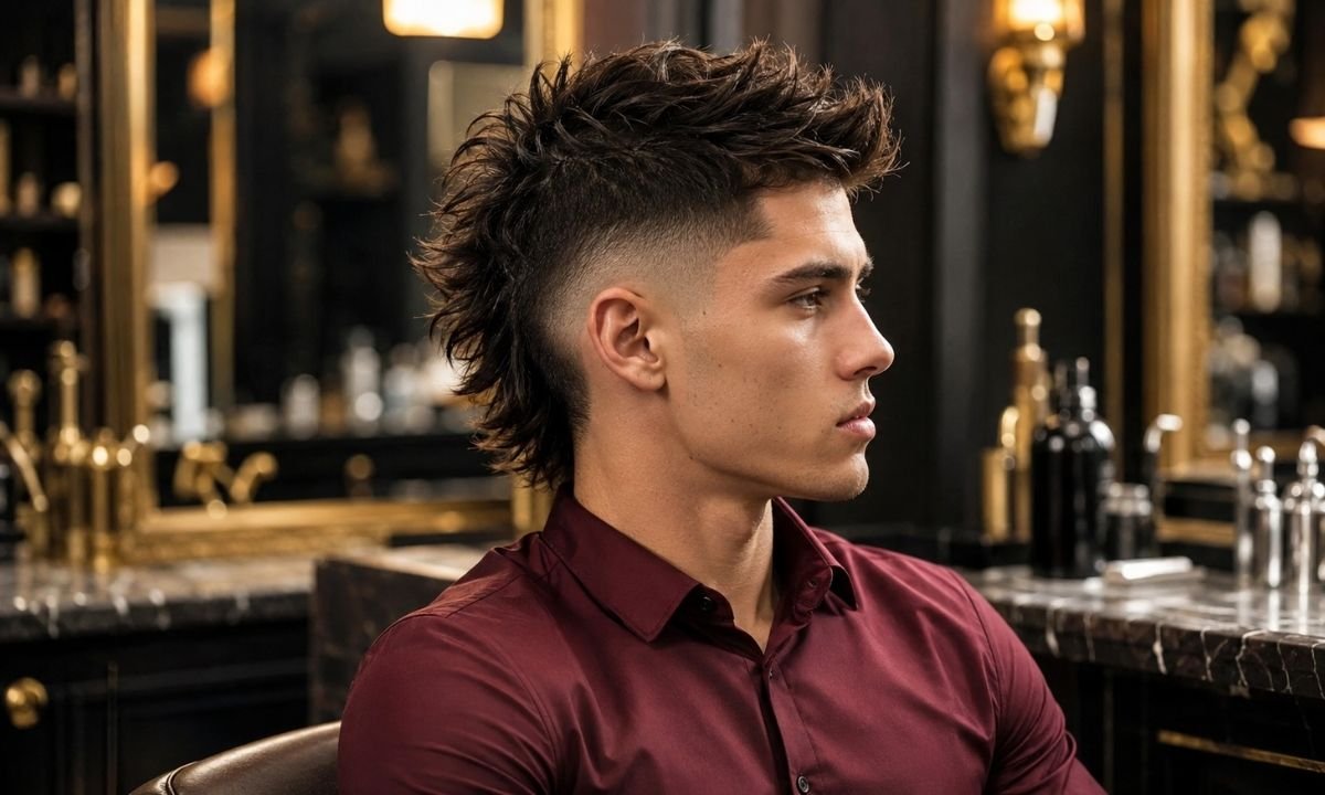 Long Faux Hawk Burst Fade