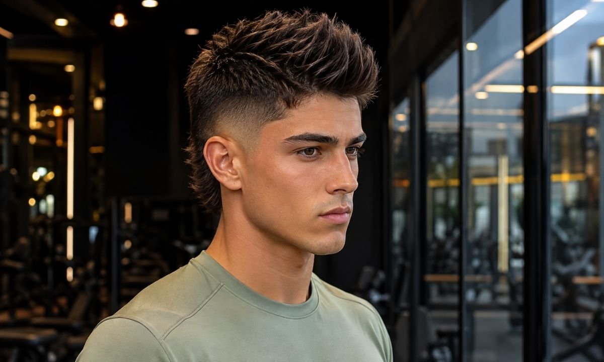 Mid Burst Fade Faux Hawk