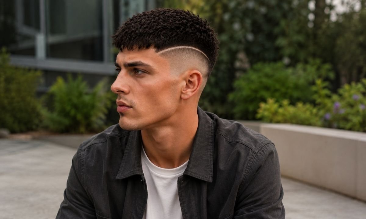 Razor Line Burst Fade Textured Crop