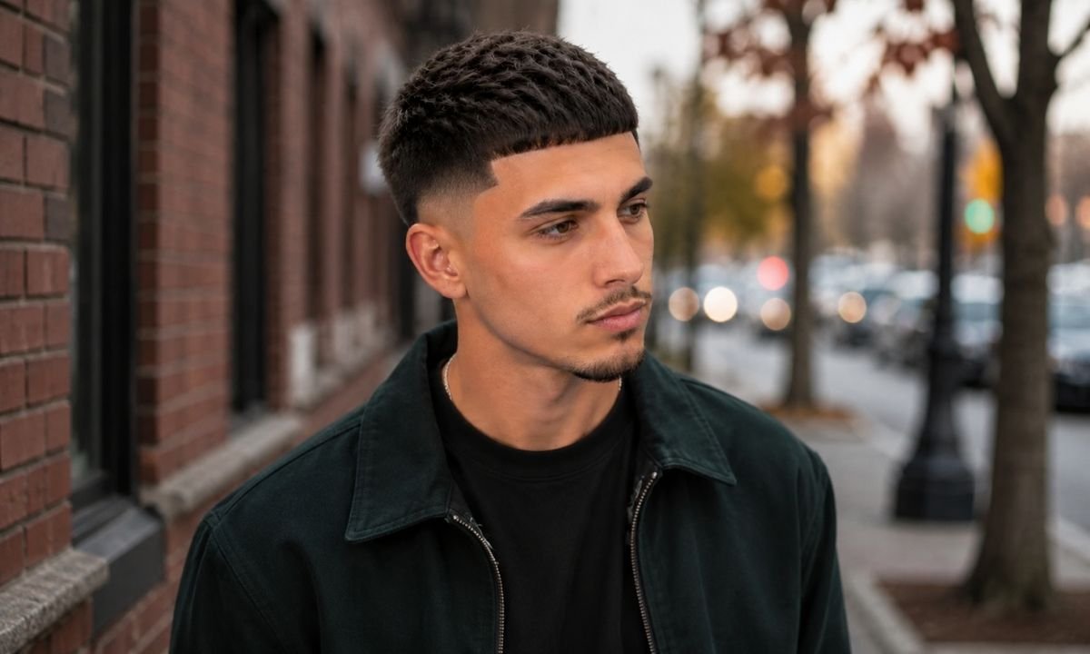Sharp Line-Up Burst Fade Textured Crop