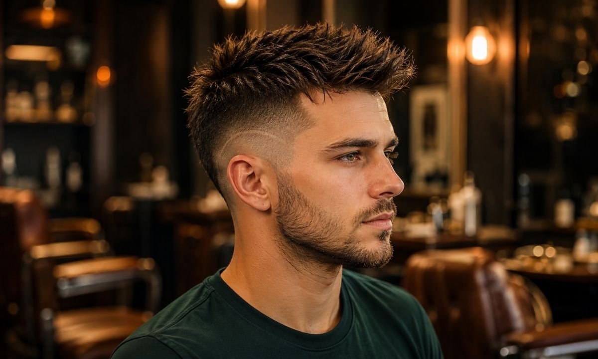 Short Faux Hawk Burst Fade
