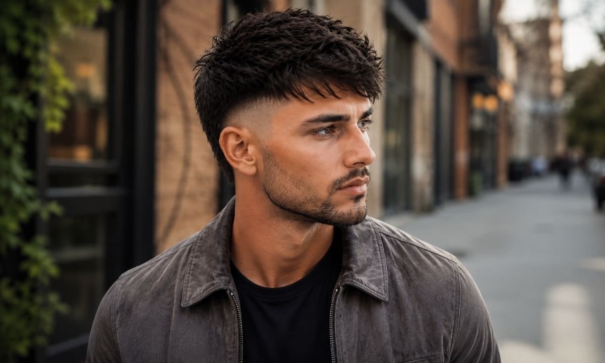 Side-Swept Burst Fade Textured Crop