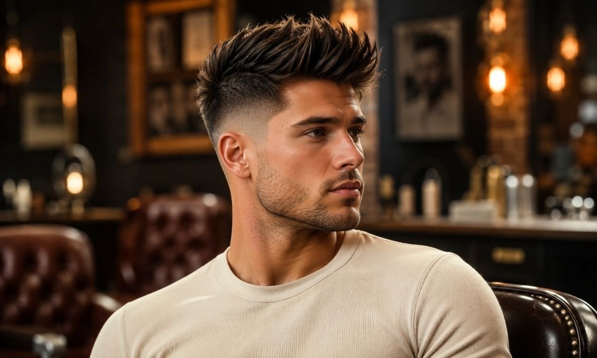 Thick Hair Burst Fade Faux Hawk