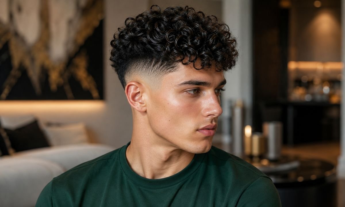Curly Burst Fade Crew Cut