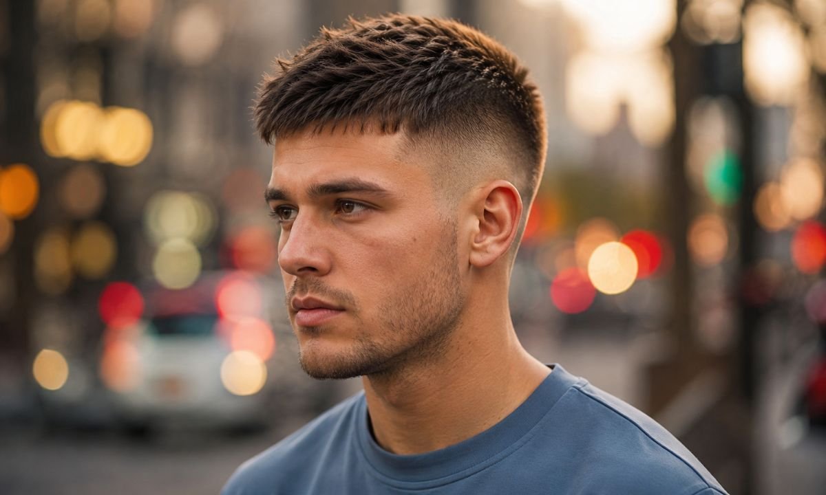 Long Crew Cut with Burst Fade