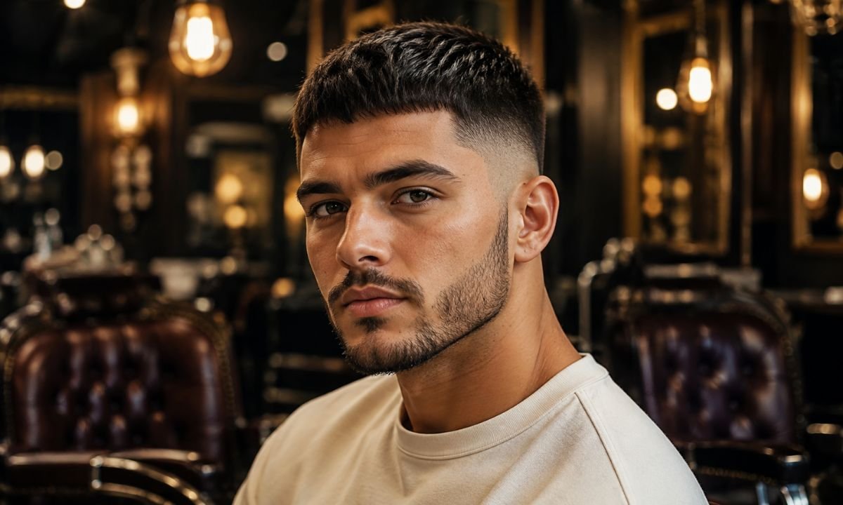 Low-Maintenance Burst Fade Crew Cut