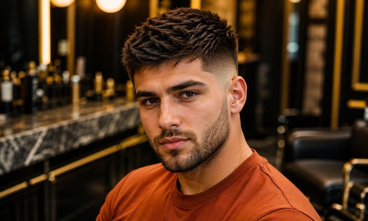 Modern Textured Crew Cut Fade
