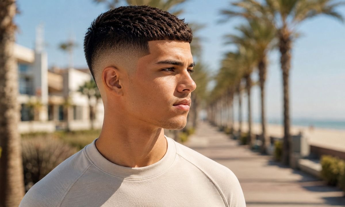Sharp Line-Up Burst Fade Crew Cut