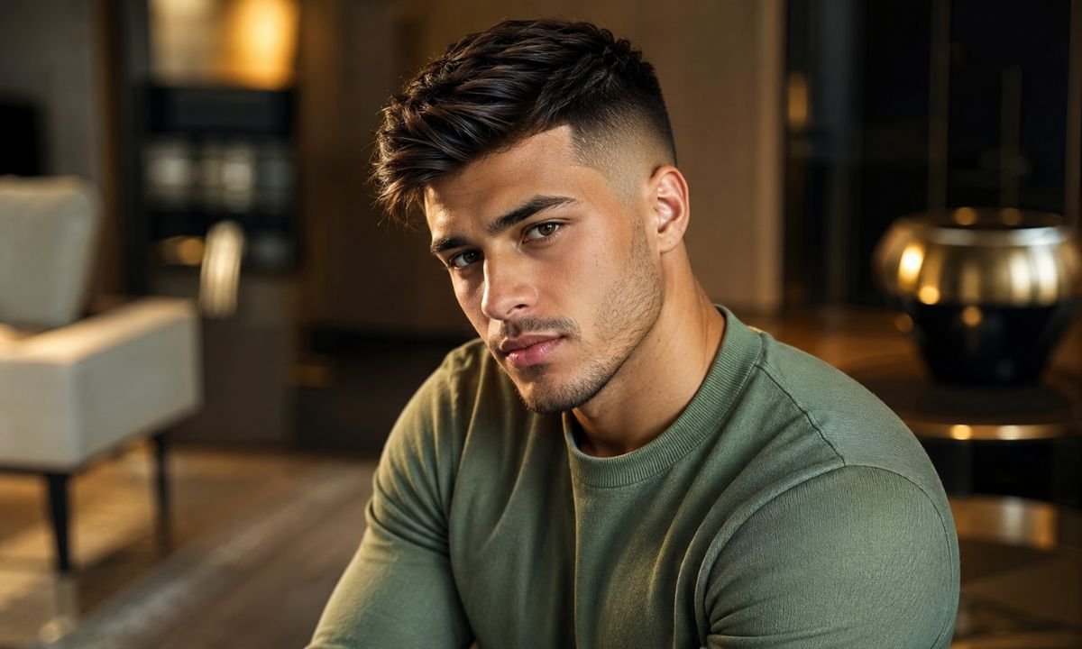 Side-Swept Burst Fade Crew Cut