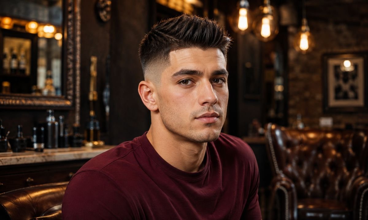 Straight Hair Burst Fade Crew Cut