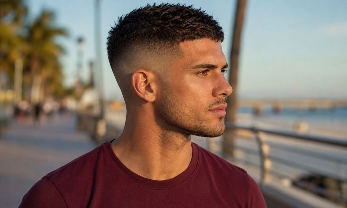 Textured Burst Fade Crew Cut