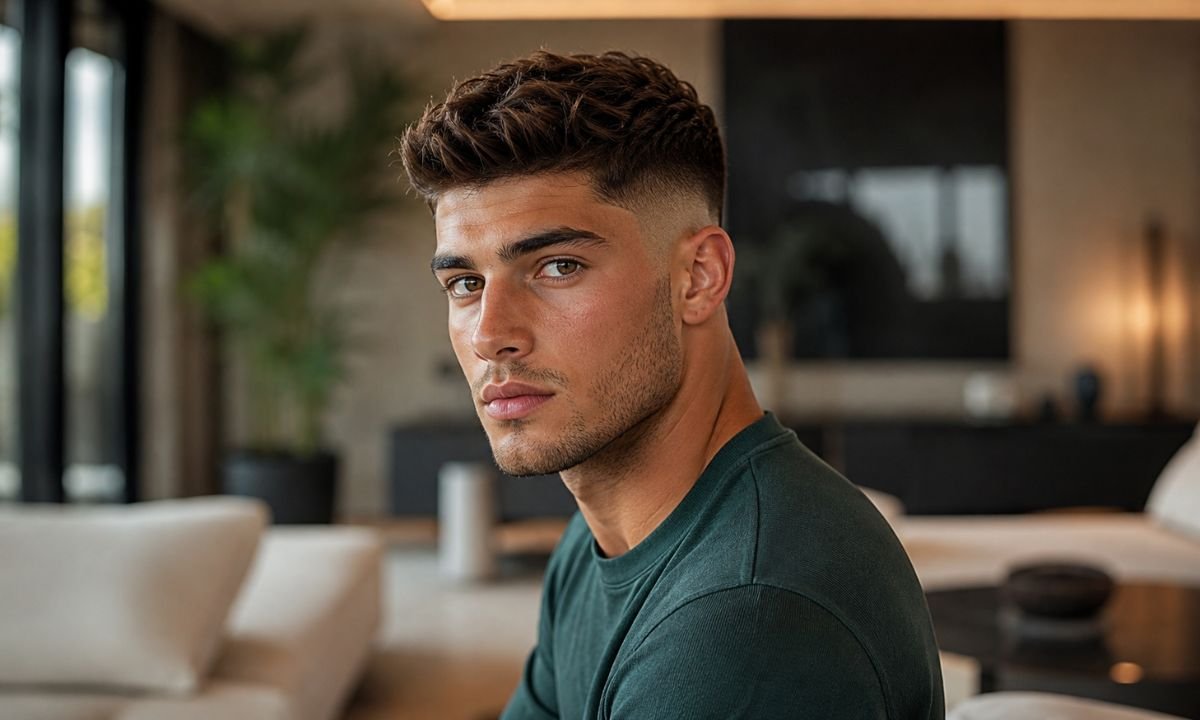Thick Hair Burst Fade Crew Cut