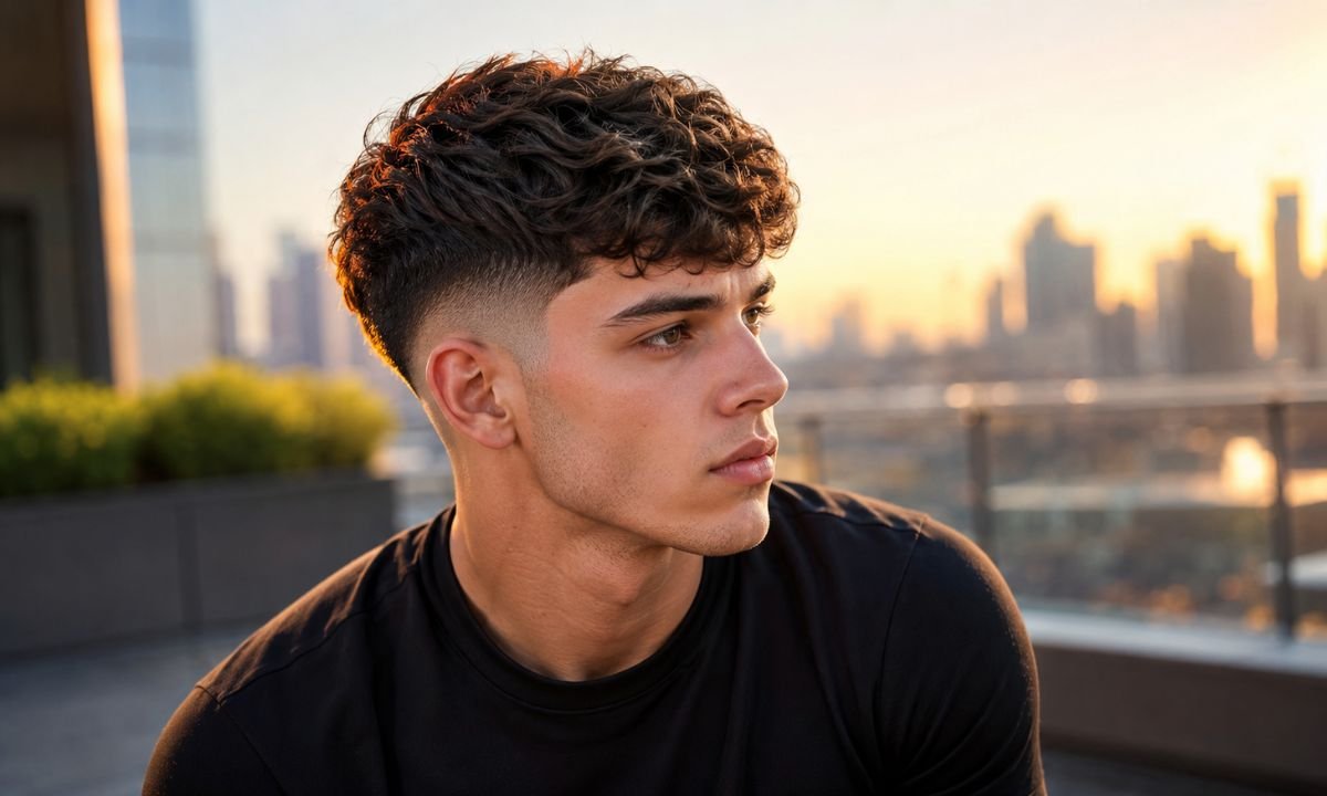 Wavy Burst Fade Crew Cut